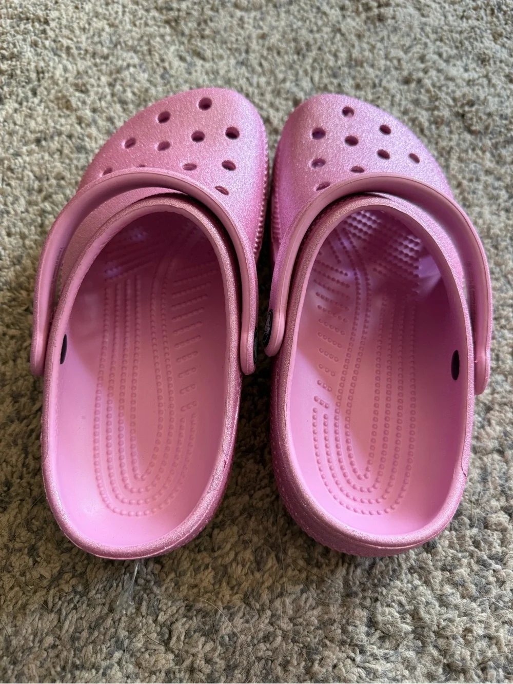 CROCS Kids Glitter Clog in Sparkling Pink
